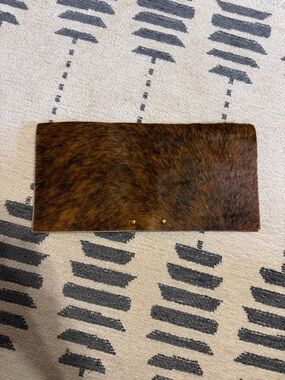 Brown Hair-On Hide Clutch Wallet